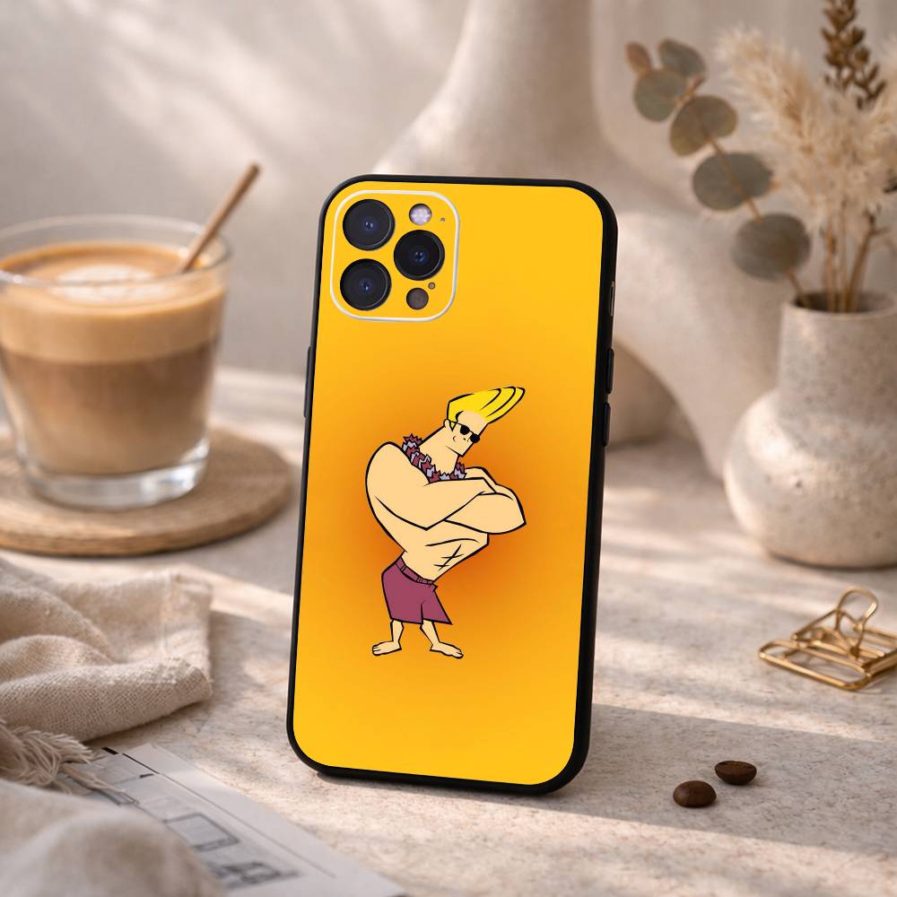 J-Johnny B-Bravo Anime Phone Case For iPhone17,16,15,14,13,12,Plus,Pro Max, 5G Others Soft Black Cover