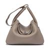 Silver Buckle Lindy Bag: Genuine Leather Lychee Pattern Cowhide - Ladies' Shoulder & Crossbody Doctor Handbag