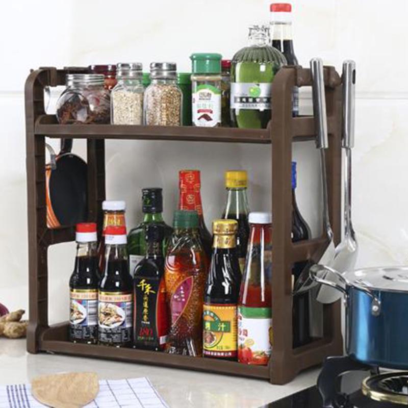 Multifunction Double Layer Kitchen Storage Rack for Bottle Dishes Snacks