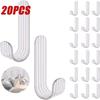 20 шт. Самоклеящиеся крючки, настенные крючки с клейкими полосками, крючки для ключей, настенные декоративные водонепроницаемые прозрачные крючки