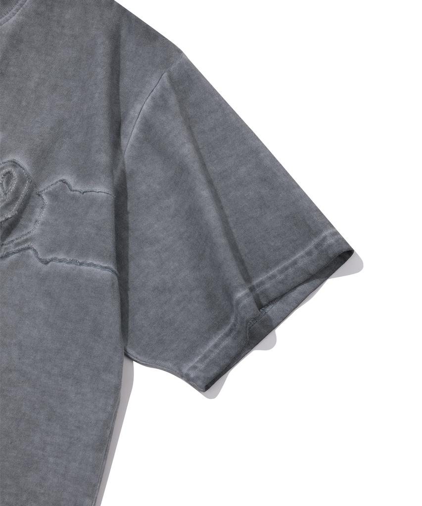 ЭПИЗОД БЕЗ НАЗВАНИЯ Синяя серая футболка с аппликацией Luna Washed Signature