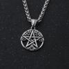 Ожерелье из нержавеющей стали с подвеской в виде пентаграммы для мужчин - викканский языческий кельтский узел, амулет Древа жизни, готический винтажный подарок с цепочкой 50 см