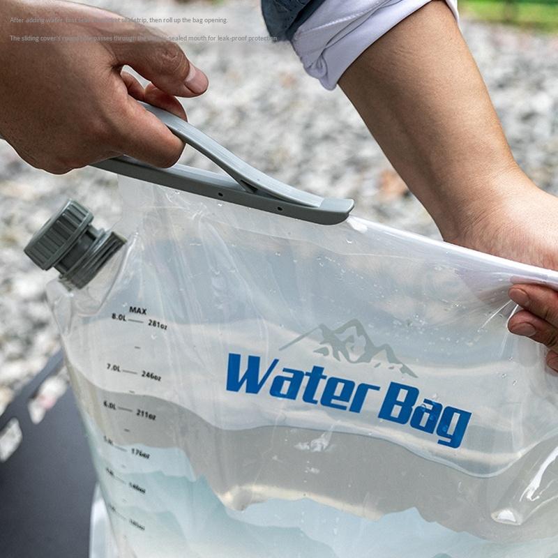 8L Camping Water Bag Portable Folding Water Storage Jug with Faucet Large Capacity Reusable Water Carrier for Outdoor Hiking Picnics BBQ