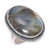 Natural Labradorite Gemstone Handmade 925 Solid Silver Jewelry Ring Size 7 Z8h98