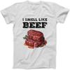 Я пахну говядиной Смешной мем Стейк Мясо Курение Барбекю BBQ Футболка Свитшот Худи для Мужчин Женщин Детей Сделано в Канаде Белый