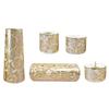 5-Piece Modern Ceramic Buddhist Altar Set "Yui Hana" (Horizontal Cylindrical Incense Burner) Champagne Gold (j1272-1-4)
