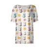 Women's T Shirt Print Button Short Sleeve Daily Weekend Fashion Basic V- Neck Regular Top