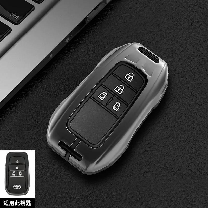 5 6 Buttons Car Key Zinc Alloy Silicone Case Cover for Toyota Hybrid Vehicles Alphard UHJBD5 Vellfire PREVIA Voxy Sienna 2021 2022