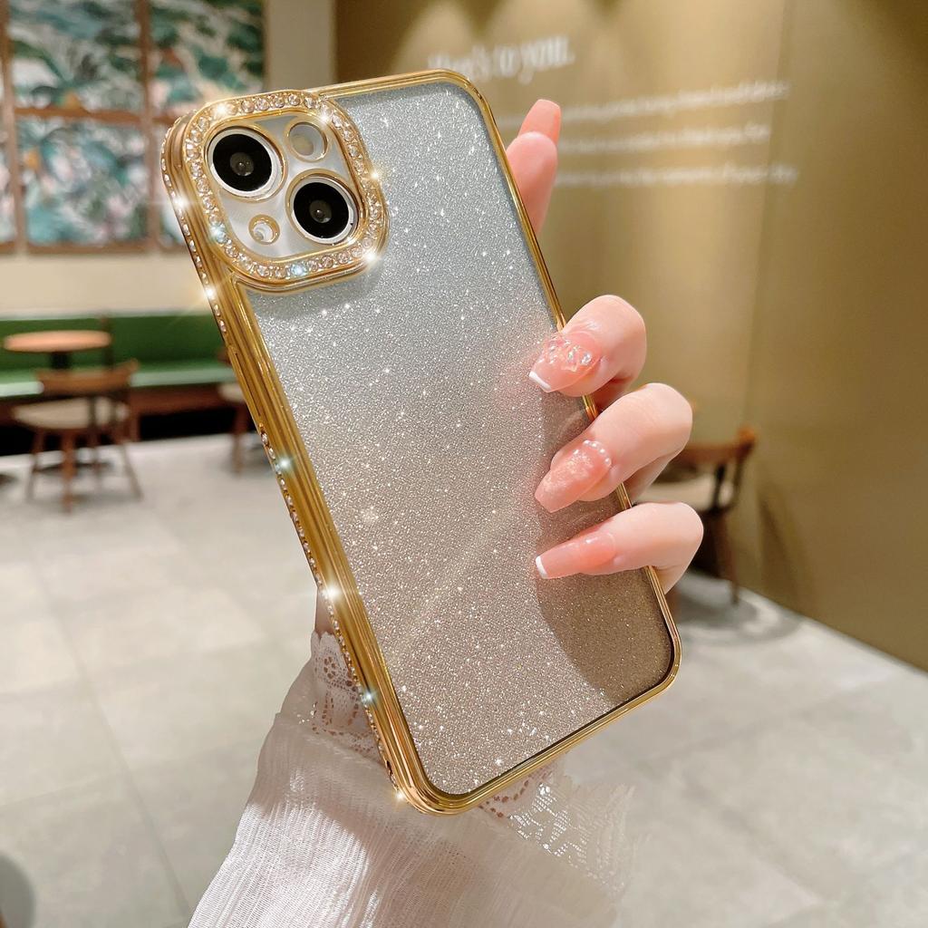 Применимый iPhone17proMax блестящий градиентный чехол для мобильного телефона стразы Apple 16 Muse 15 противоударный защитный чехол