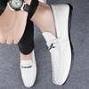 Fashionable Korean Style Leather Casual Shoe Lightweight Comfortable Driving Loafers Soft Soled Men Business Elegant Daily Shoes