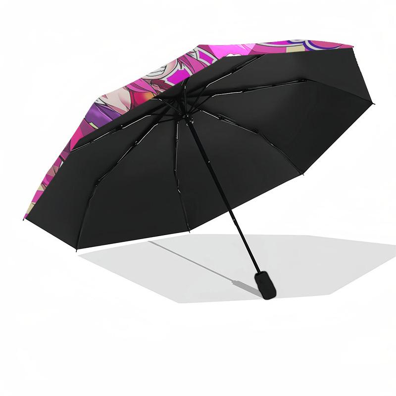 1pc Outdoor Umbrella with Anime Print - Automatic Opening/Closing, Portable 3-Fold Design, 8-Rib Iron Frame - Perfect Gift for Fans, Travelers, E
