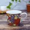 Waza No Kura Kutani Ware Mug, Red Flower Design, High-Quality Ceramic, Made In Japan, Perfect Gift for 60th Birthdays