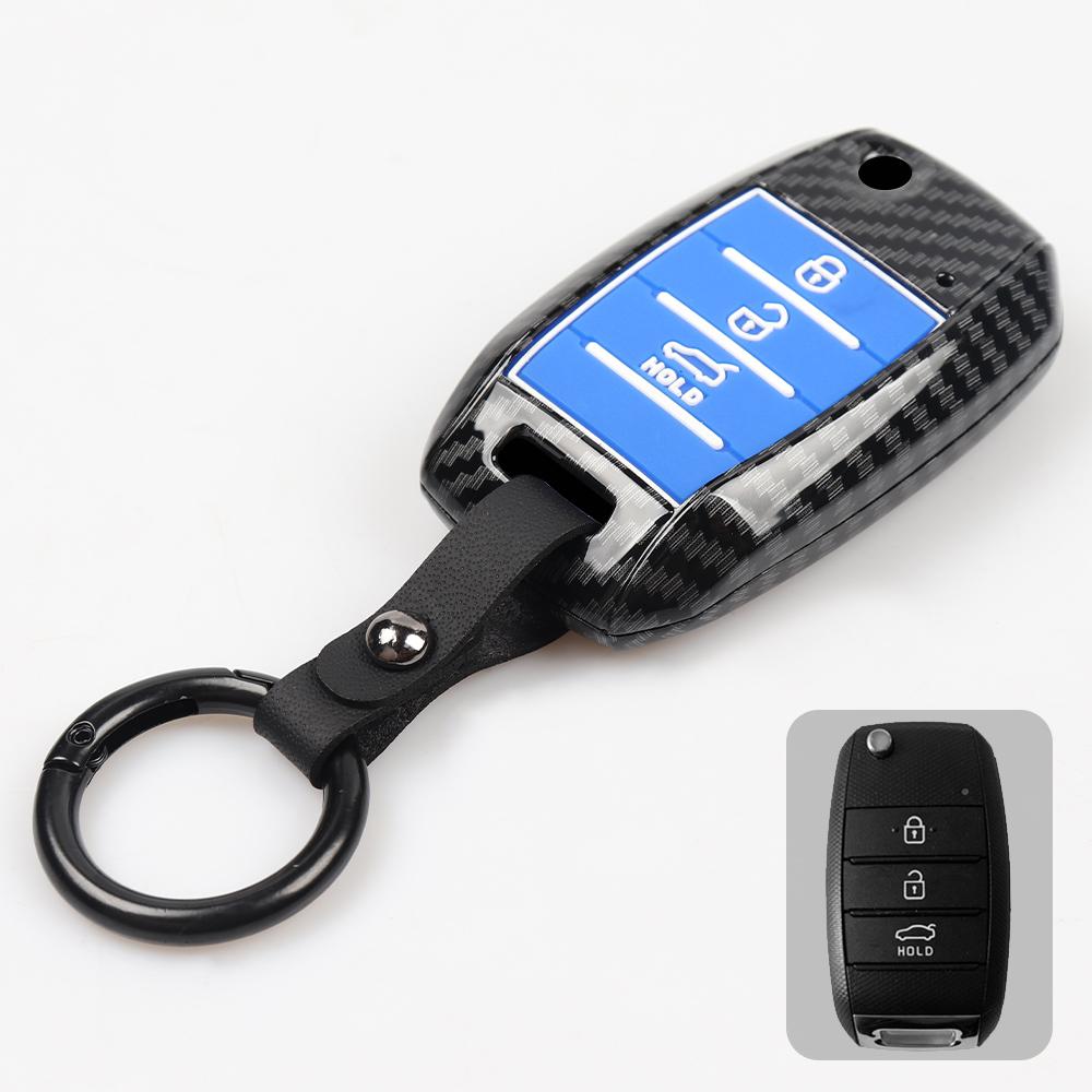 Для Kia Sedona Grand Carnival 2015 2016 2017 2018 Stonic Forte Niro Soul Sorento ABS карбоновый чехол для автомобильного ключа