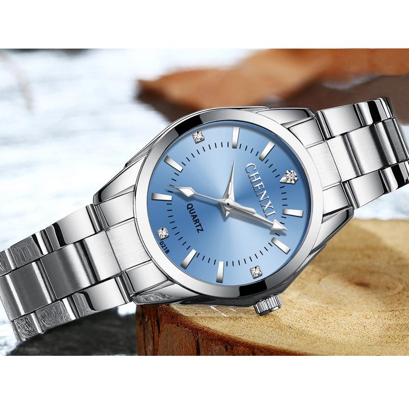 Fasinon Elegant Women Casual Watches Pink Rhinestone Simple Minimalism Lady Quartz Wristwatch 3ATM Waterproof CHENXI Brand Clock