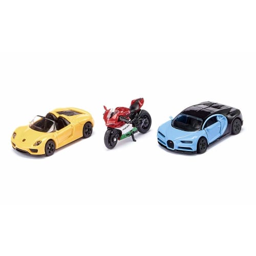 SIKU Sports Car & Motorbike Set (for Ages 3 and Up) SK6313