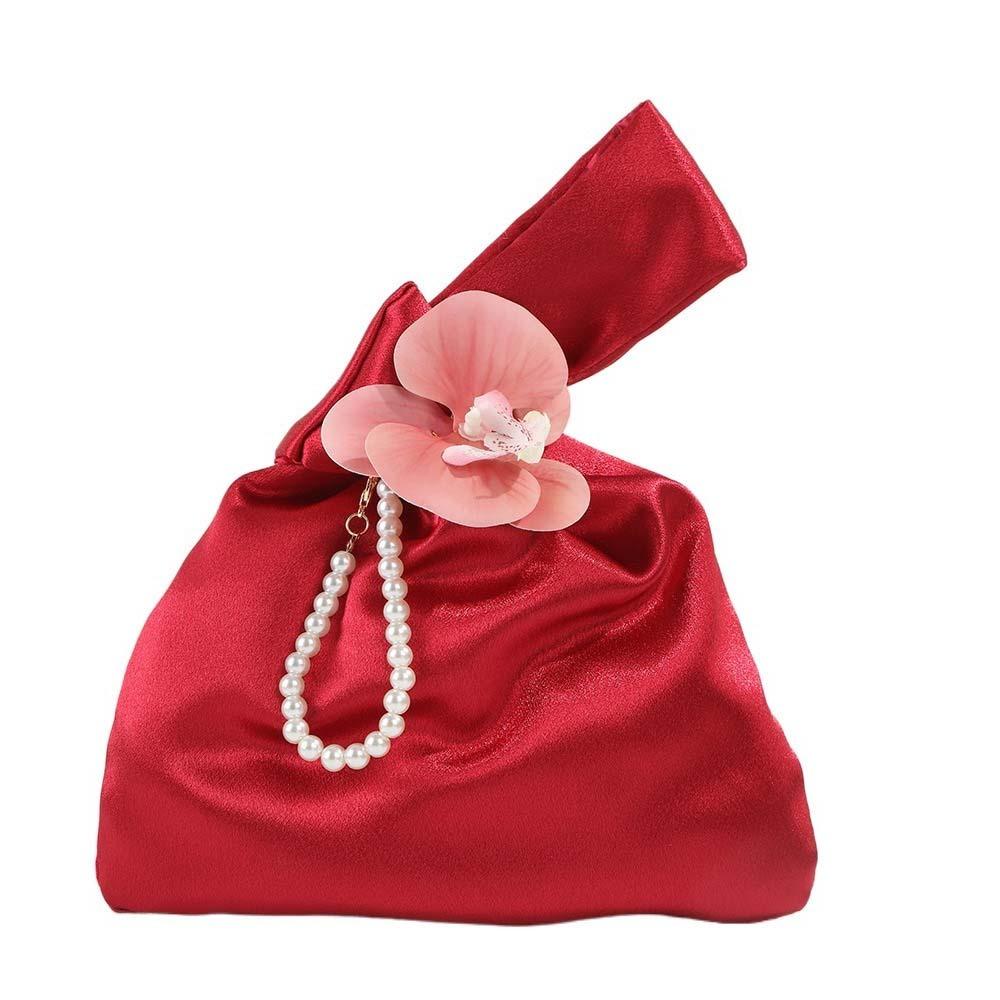 Satin Gift Candies Bag Elegant Butterfly Orchid Knot Handbag Sweet Hand-held Pouch Blessing
