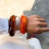 Acrylic Resin Bracelet Irregular Chunky Bangles INS Style Boho Bracelet  for Women Girl