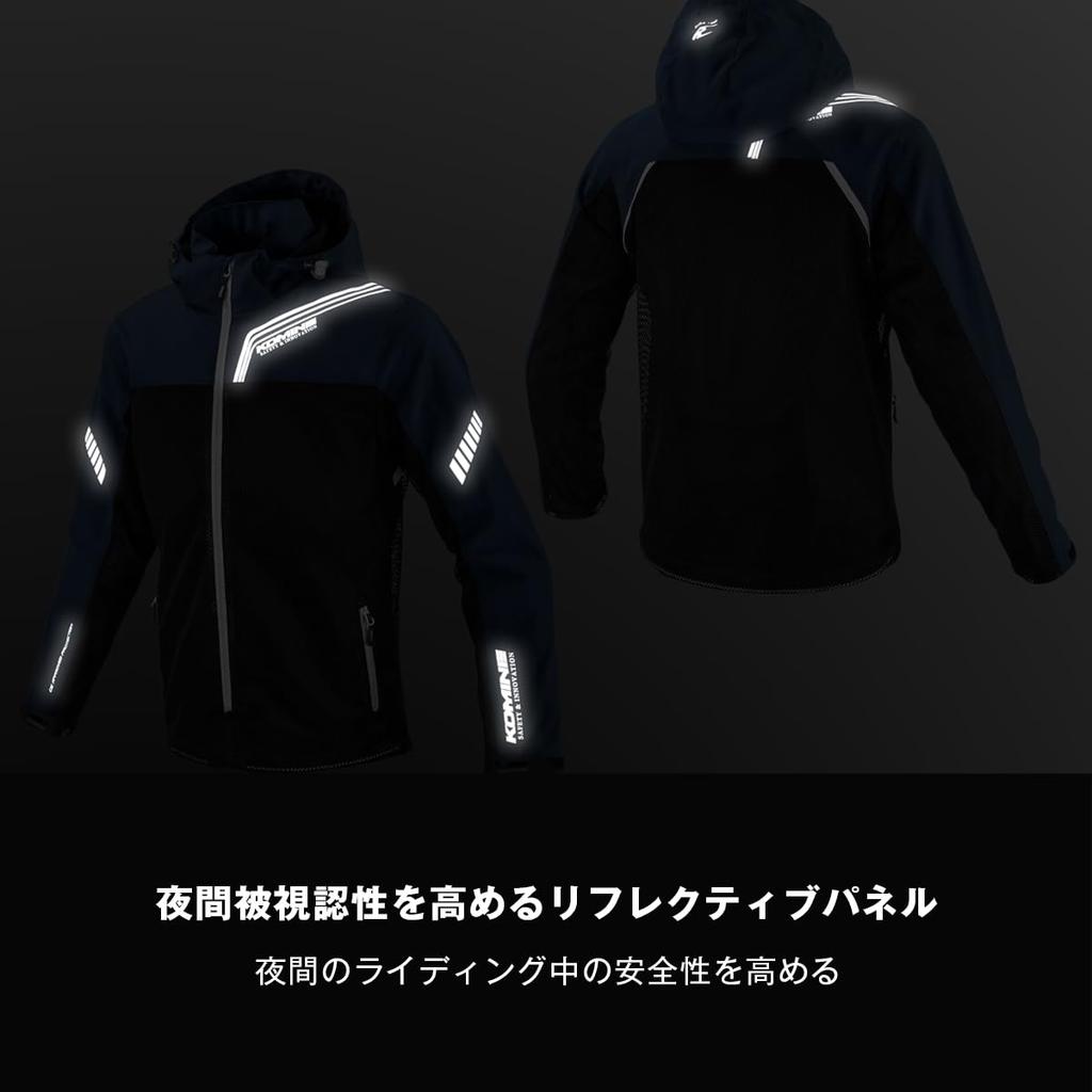 KOMINE 2025 Model Enigma Light Half Mesh Parka for CE Certified Protective Size L JK-179 Motorcycles, Spring/Summer, Mesh, Black,