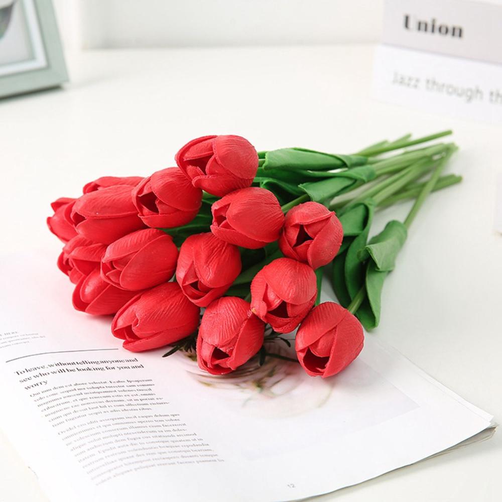 5 шт. Real Touch Гирлянда Свадебный букет Домашний Тюльпан Тюльпаны Искусственные Растения Поддельные Цветы