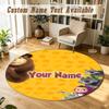 Round Rug Custom NameMasha and the Bear cartoon Pattern Non Slip Carpet Home Floor Decor
