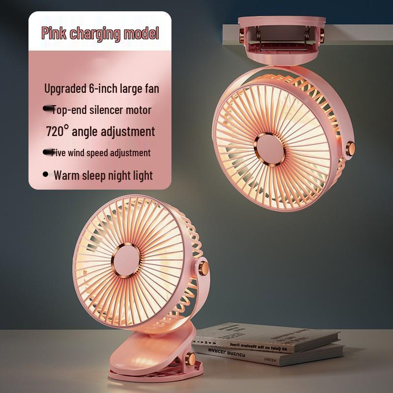 Ultra-Quiet USB Rechargeable 4-inch Clip Fan - Long Battery Life, Perfect for Desktop & Summer Use