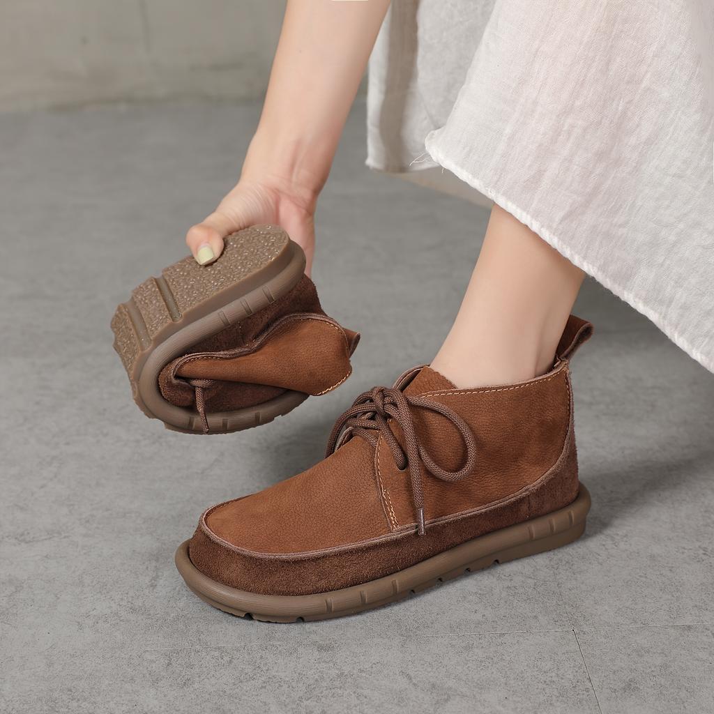 Женские короткие ботинки из кожи, Мягкая подошва, Мягкая поверхность, Супер удобные, Большая подошва, Широкая стопа, Тонкие, Модные, Универсальные повседневные короткие ботинки, Ботинки Мартинс