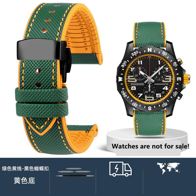 20 мм 21 мм 22 мм 23 мм 24 мм Унисекс Высококачественный нейлоновый ремешок с резиновой нижней частью Водонепроницаемый ремешок для часов для любой марки часов Мужской браслет