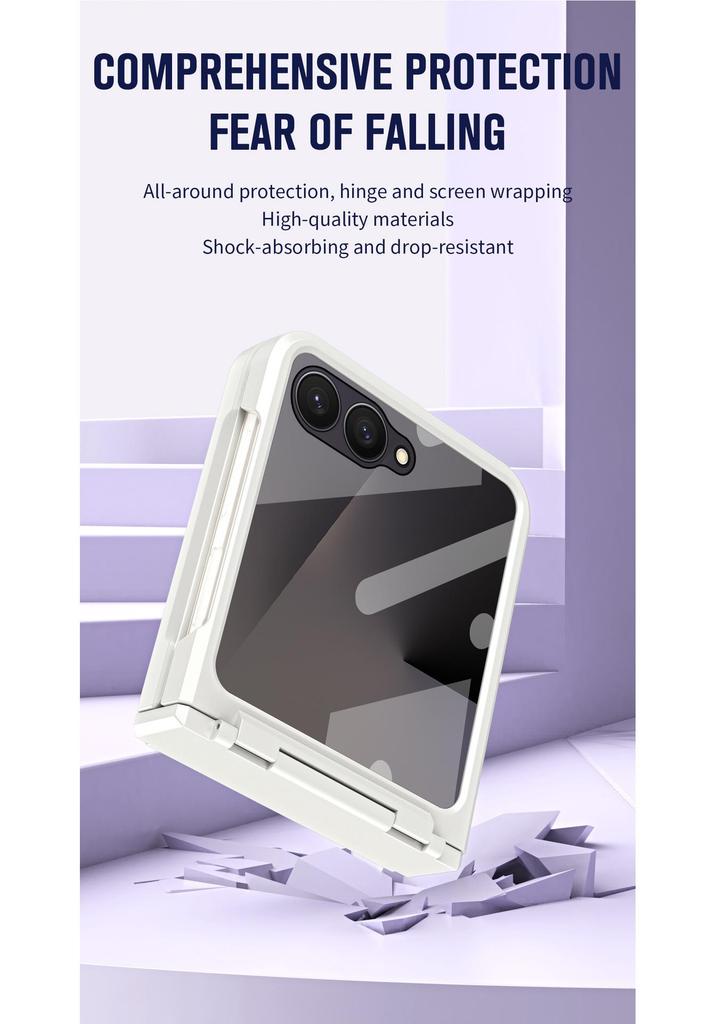Чехол Samsung Z Flip 8 с шарниром и интегрированной защитой по всей поверхности для Flip 7/6