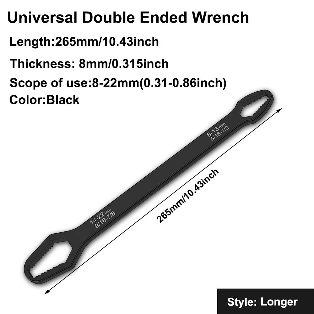 1 шт. Двусторонний многофункциональный универсальный гаечный ключ, универсальный гаечный ключ, 3-17 мм, самозатягивающийся ленивый гаечный ключ, инструменты для ремонта, хром-ванадиевая сталь, многофункциональный