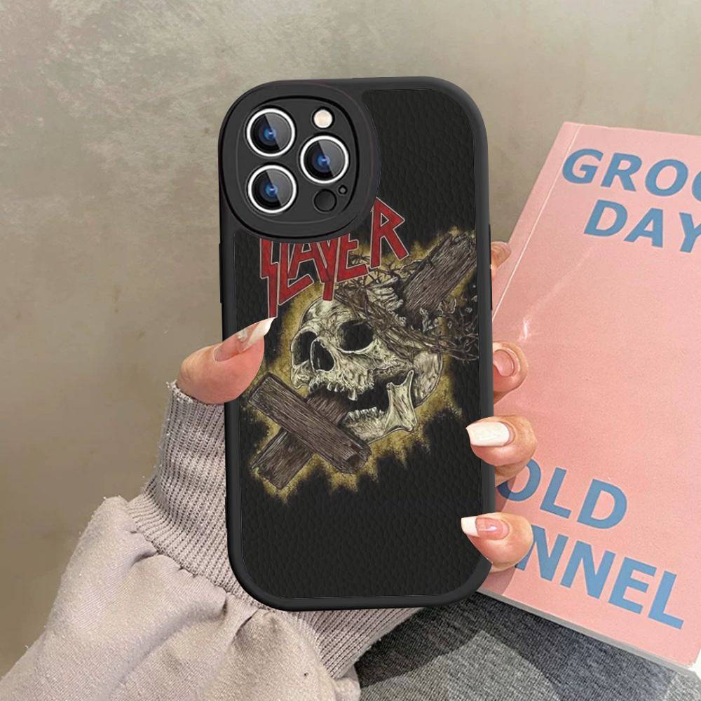 1 шт. Чехол для телефона Heavy Metal S-slayer Hard Leather для IPhone 16 15 14 13 12 Mini 11 14 Pro Max Xs X Xr 7 8 Plus Fundas