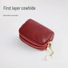 Genuine Cowhide Coin Purse & Key Holder - Handheld Mini Storage Bag, Multifunctional Design.