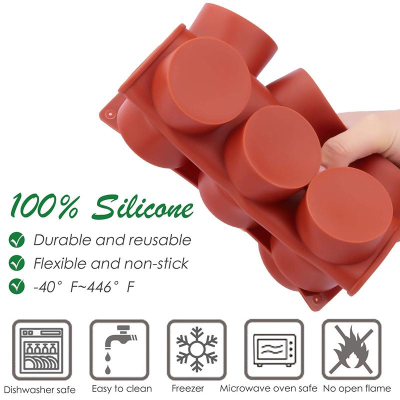 6/12 Круглые цилиндрические формы для торта Силиконовые формы для выпечки печенья Орео, покрытые шоколадом Форма для выпечки Круглый кекс Торт