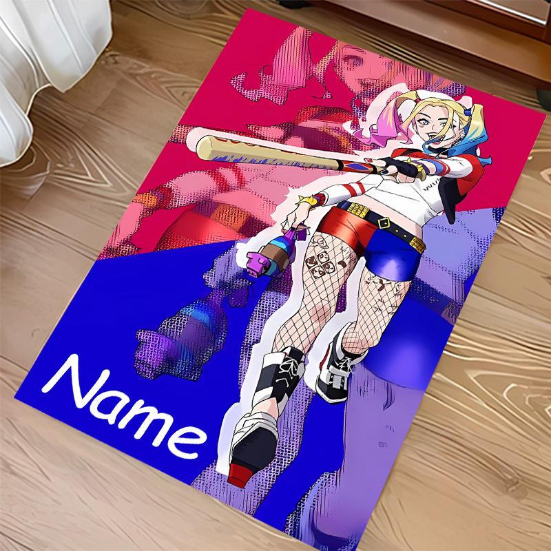 Custom personalization Harley Quinn Print Area Rug - Soft, Washable Non-Slip Indoor Mat,Living Room,Home&Office Decorative Rug