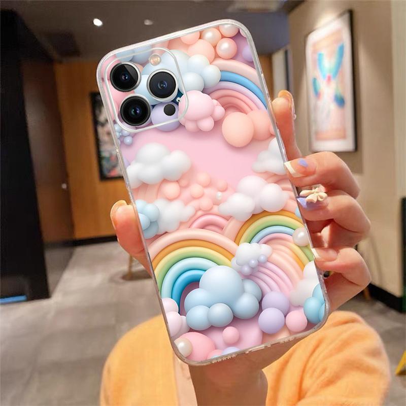 Balloon Cloud Rainbow Star Flower Phone Case For Iphone 15 14 Pro Max 13 12 11 Pro Max XSMax XR 12 13 Mini 14 Plus