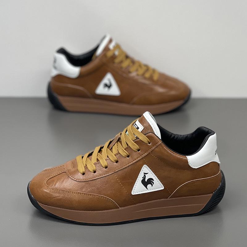 Мужские зимние кожаные кроссовки 2025 Rooster Forrest Gump с флисовой подкладкой: Теплые, из натуральной кожи, низкие спортивные туфли