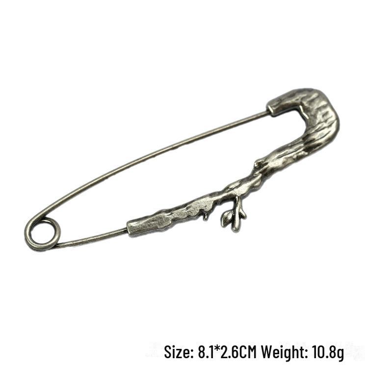 «Брошь-булавка в виде птицы из ретро-сплава с бамбуковой ветвью для женских кардиганов»