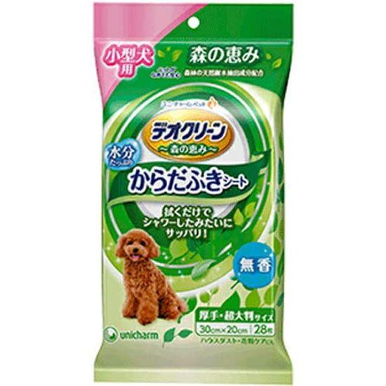 Unicharm [Set Sale] Deoclean Body Wiping Sheets for Small Dogs and Cats, Unscented, 28 Sheets X 2 Pieces