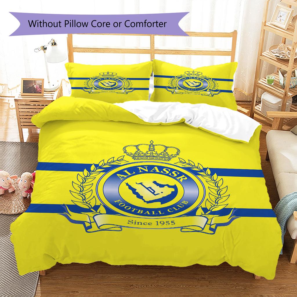 Al-Nassr Pattern Bedding,Quilt Set Quilt Cover Pillowcase Home Birthday Gift (1 * duvet cover + 2 * pillowcase, without core)