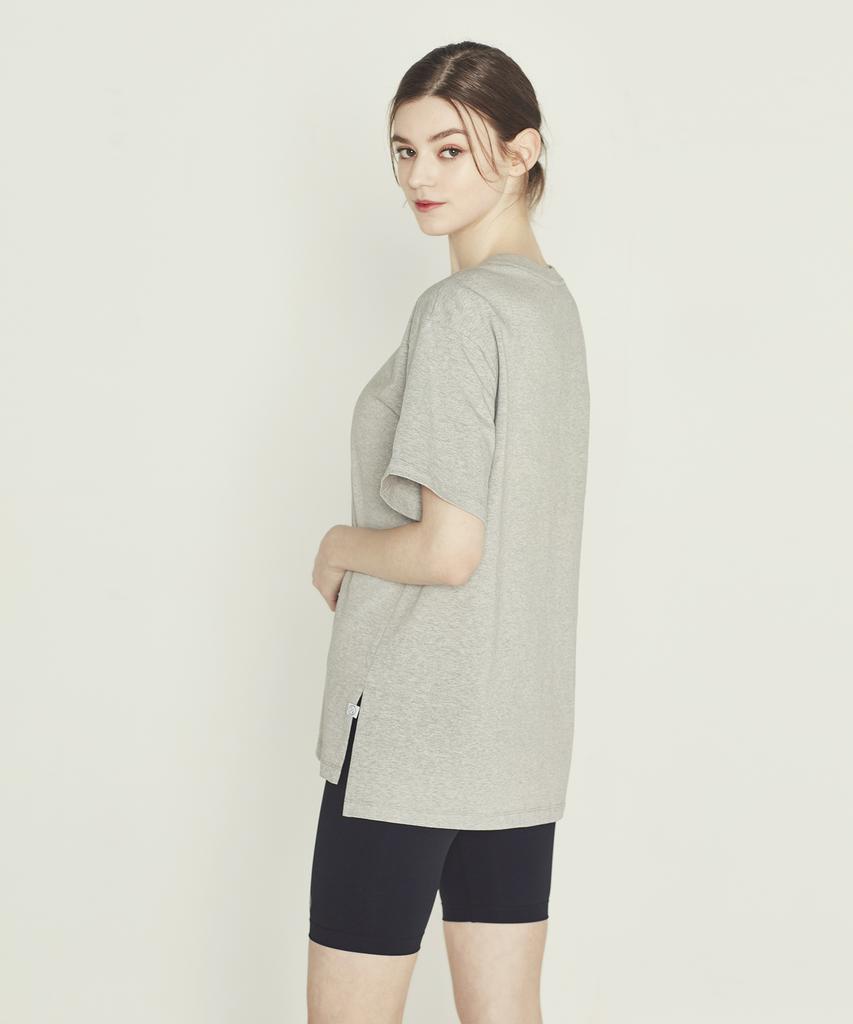 DAVE&DAZE Heritage Logo Boxy Fit Short Sleeve T-Shirt Women'S Grey