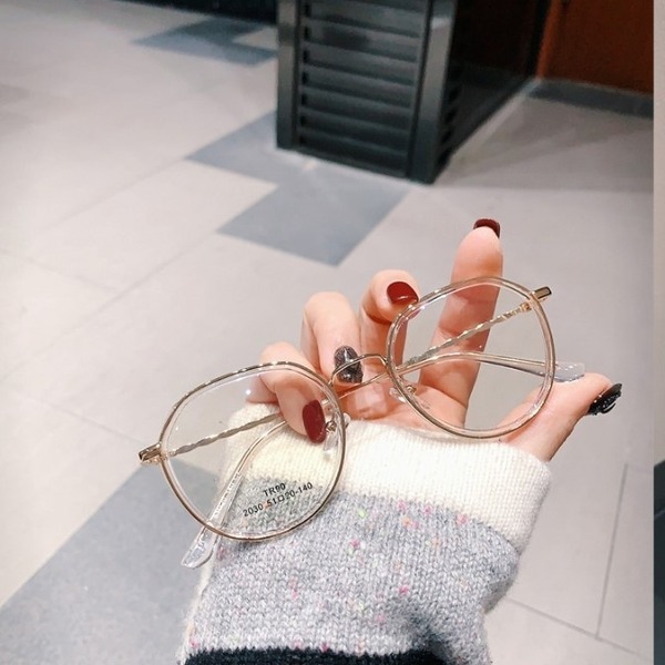 Women Men Fashion Round Myopia Glasses Anti-blue Light Oversized Eyeglasses Frames Students Metal Clear Glasses -1.0 -1.5 -2.0 -2.5 -3.0 To -6.0