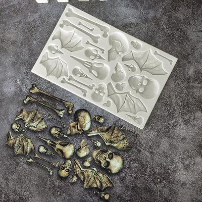 Силиконовая форма для Хэллоуина, быстрое антипригарное украшение для торта, пищевое украшение для кексов, череп летучей мыши