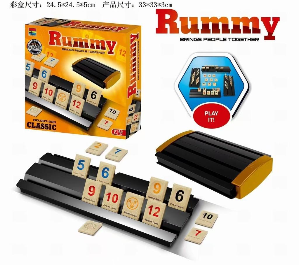 Карточная игра "Рамми" с пластиковыми картами для семейного отдыха и развития мозга