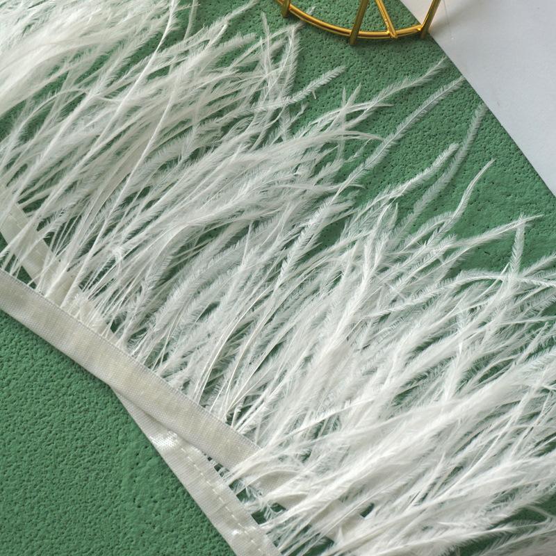 Decorative Feather Cloth Strip 10-15Cm Ostrich Hair Cloth Edge Dress Cuffs Latin Dance Skirt Diy Clothing Accessories