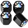Prendre PR-NIKUVAL11-BK Valve Caps Air Valve Caps 4pcs Paw Tire Wheel Customized (Black)