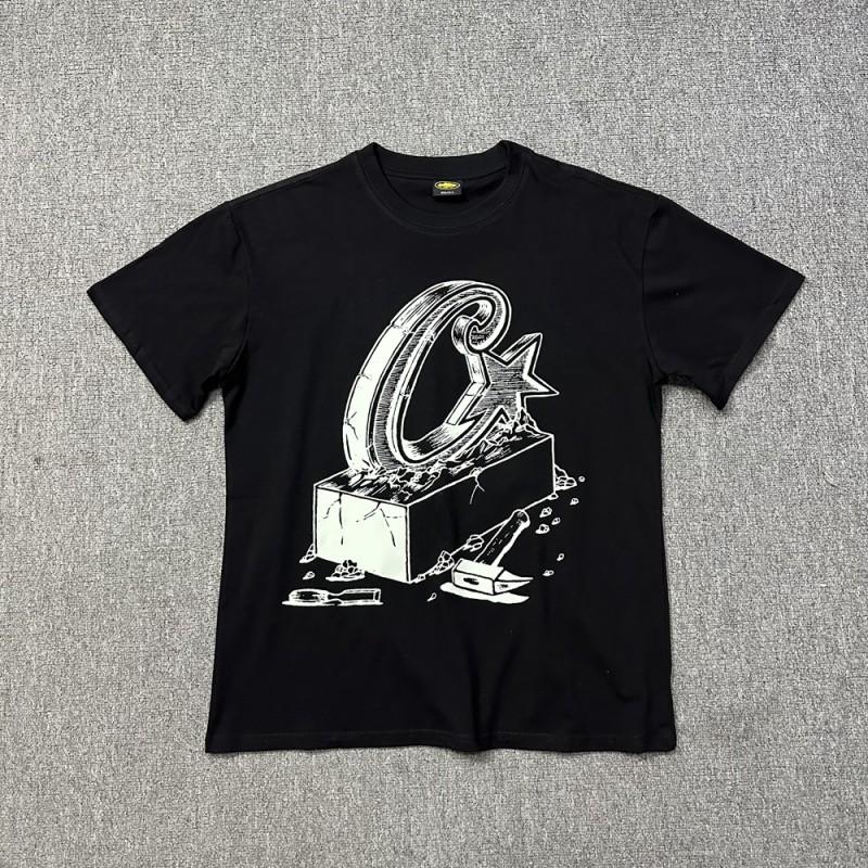 Unisex Oversized Streetwear Tee With Retro Geometric Print Cotton T-Shirt Men Women