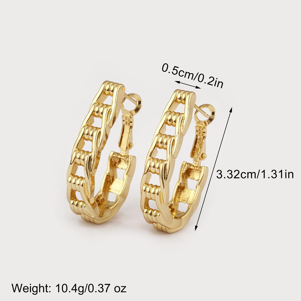 Nidin New Trendy Copper Unique Twist Round Hoop Earrings For Women Female Punk Style Daily Party Ear Jewelry Gifts Wholesale