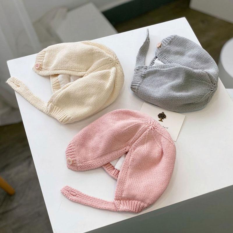 Милая шапка-помпон для малыша, вязаная, осенне-зимняя, теплая, для младенца, мальчика, девочки, шапка-бини, мягкая, толстая, шерстяная, для новорожденного, малыша, шапка-бонет для защиты ушей