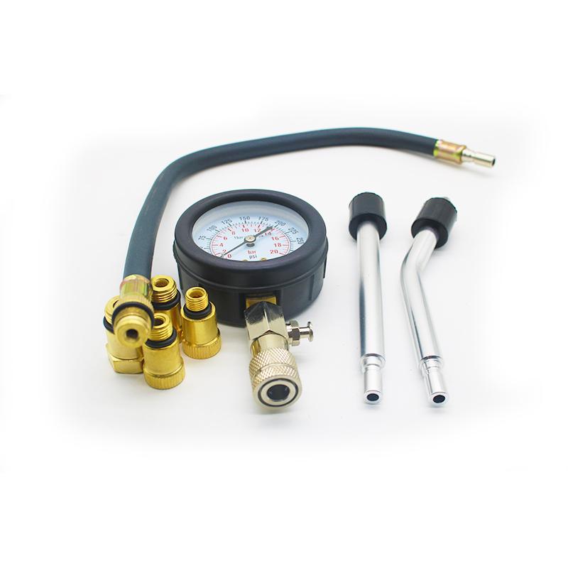 Motorcycle Car Engine Compression Meter With M10 M12 M14 M18 Adapter 0-300 Psi Pressure Gauge Cylinder Tester Kit