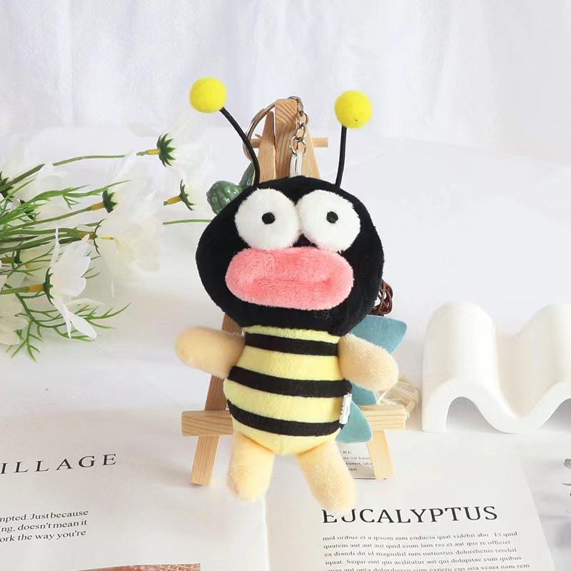 Творческий плюшевый кукла-сосиска в виде пчелы, мультяшные животные, брелок для ключей в виде пчелы, милый плюшевый маленький кулон, плюшевая кукла, сумка, кулон, подарок