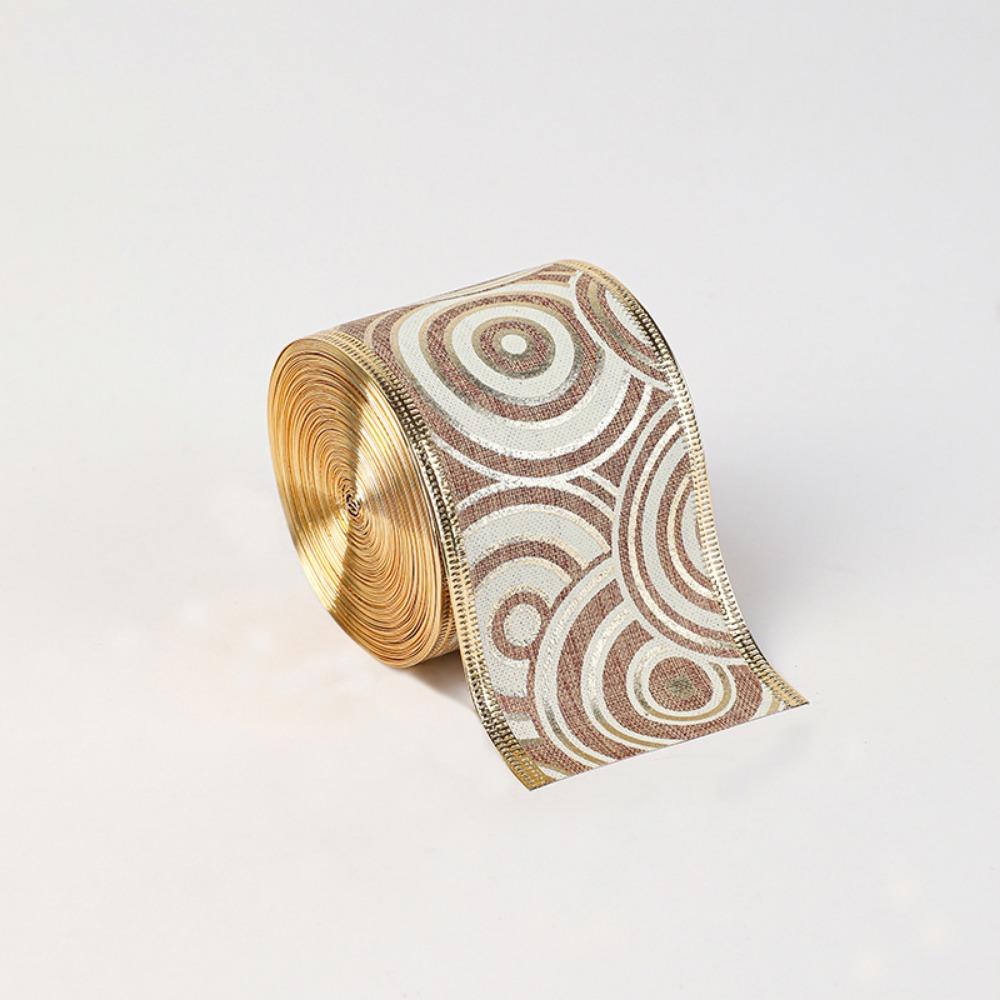 Mesh Yarn Christmas Tree Ribbon Gold Wire Edge Fabric Craft Ribbon New Year